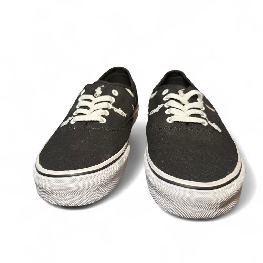 Polo Ralph Lauren Men’s Keaton Allover Pony black/white Canvas Sneakers Sz 11.5 - Picture 8 of 8